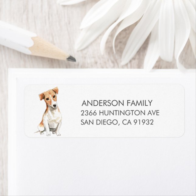 Jack Russell Dog Return Address Label (Insitu)
