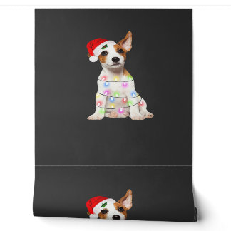 Jack Russell dog Santa Christmas Tree Lights Xmas  Wallpaper
