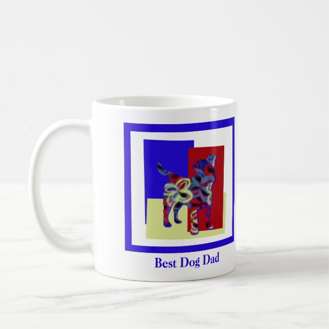 Jack Russell Dog Silhouette TRBY Fathers Day  Coffee Mug (Left)