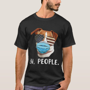 Jack Russell Dog Wearing a Face Mask USA Flag Ew P T-Shirt