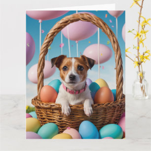 Jack Russell Easter Eggs Card