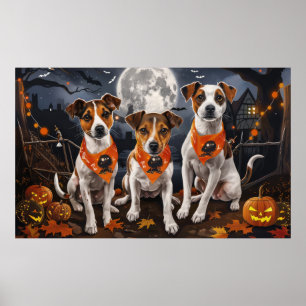 Jack Russell Halloween Spooky Poster