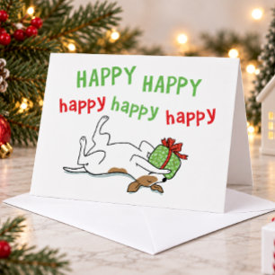 Jack Russell Happy Holiday Dog Christmas Card