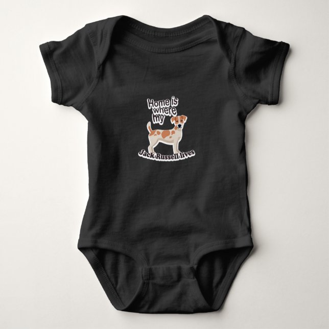 Jack Russell Home Baby Bodysuit (Front)
