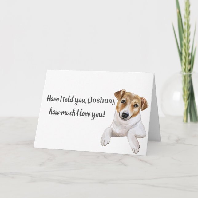 Jack Russell, I love you, greeting  Card (Front)