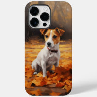 Jack Russell in Autumn Leaves Fall Inspire