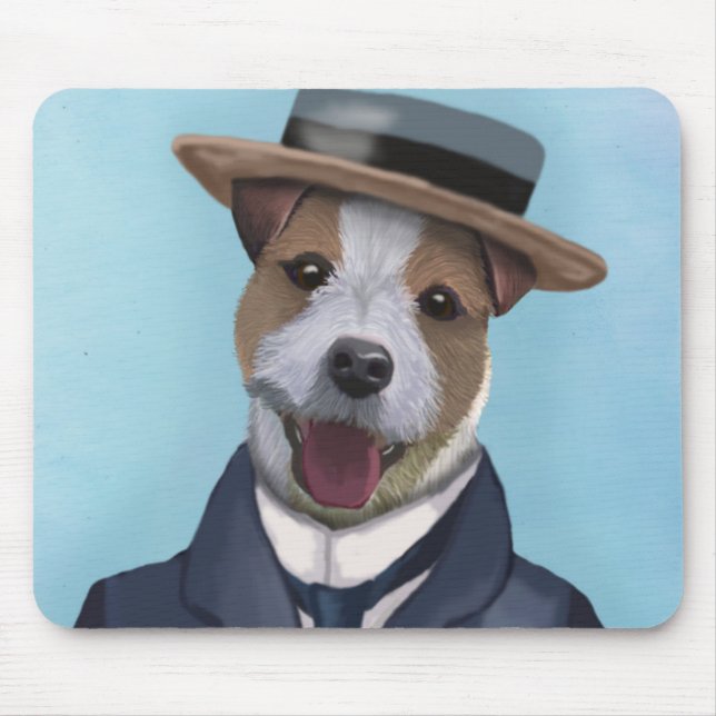 Jack Russell in Boater Mouse Pad (Front)