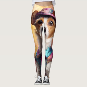 Jack Russell in Vibrant Costume Leggings