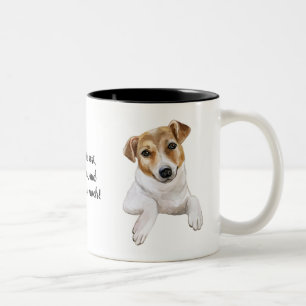 Jack Russell L I love you l Personalise, Two-Tone Coffee Mug