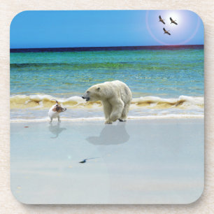 Jack Russell Meet Polar Bear, Coaster Set