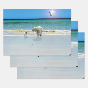 Jack Russell Meet Polar Bear, Gift Wrap Sheets