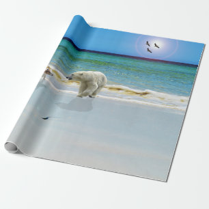 Jack Russell Meet Polar Bear, Wrapping Paper
