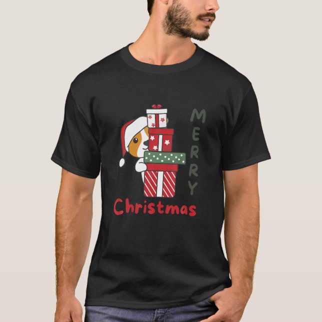 Jack Russell Merry Christmas Festive Season Dog T-Shirt (Front)