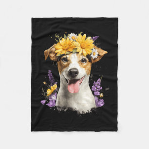 Jack Russell Mum Dog Lover Mothers Day Retro Fleece Blanket