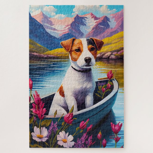 Jack Russell on a Paddle: A Scenic Adventure Jigsaw Puzzle (Vertical)