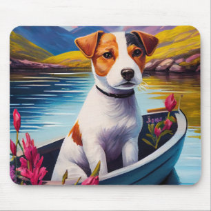 Jack Russell on a Paddle: A Scenic Adventure Mouse Pad