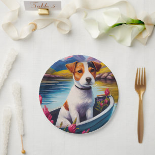 Jack Russell on a Paddle: A Scenic Adventure Paper Plate