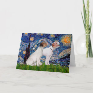 Jack Russell Pair 4 - Starry Night Card