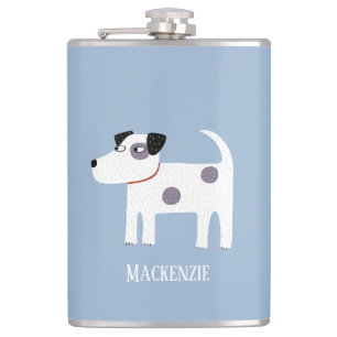 Jack Russell Parson Terrier Dog Custom Name Hip Flask