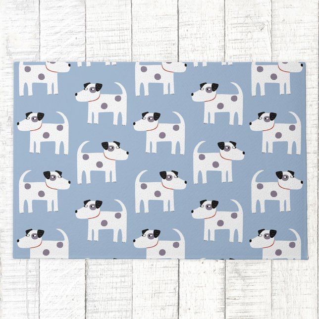 Jack Russell Parson Terrier Dog Pattern Doormat (Parson Jack Russell Terrier dog pattern fun doormat)