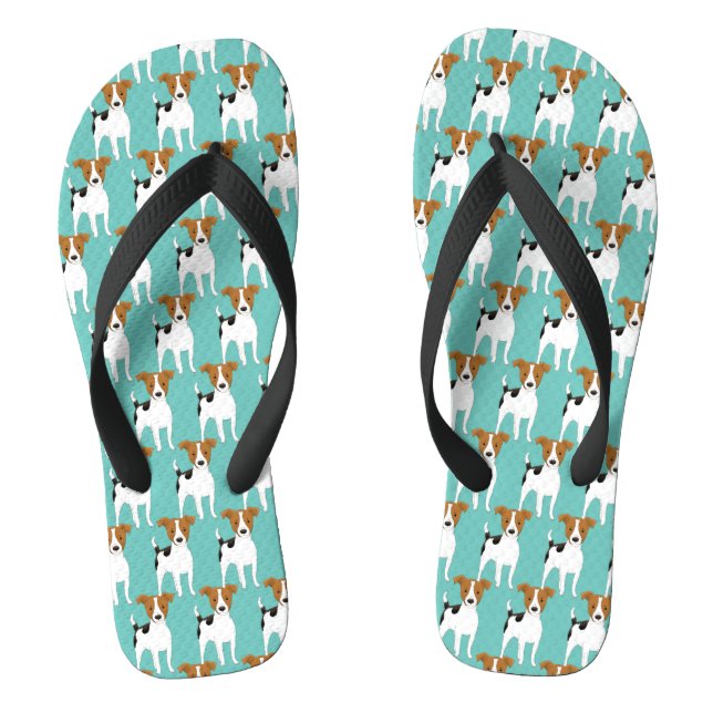 Jack Russell Pattern  Thongs (Footbed)