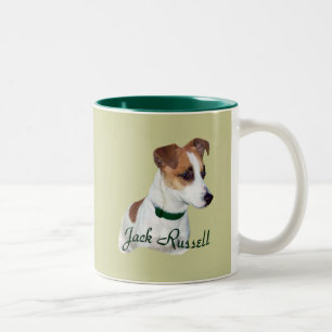 Jack Russell Portrait Two-Tone Coffee Mug