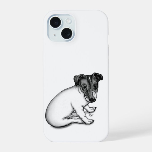 Jack Russell puppy 10 weeks old iPhone 15 Case (Back)