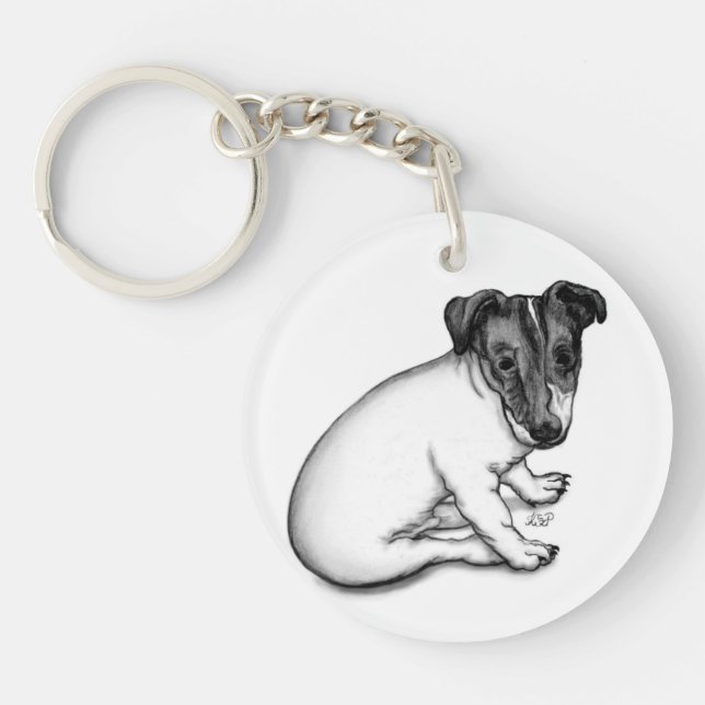 Jack Russell puppy 10 weeks old Key Ring (Front)