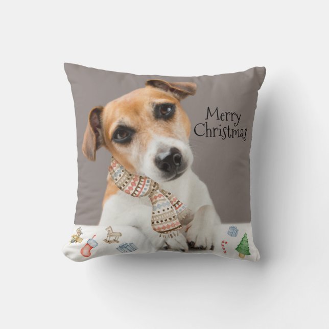 Jack Russell Puppy Dog Animal Pet Cushion (Front)