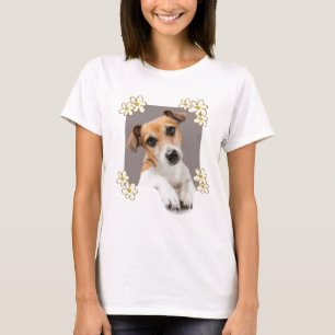 Jack Russell Puppy Floral Cute Adorable T-Shirt