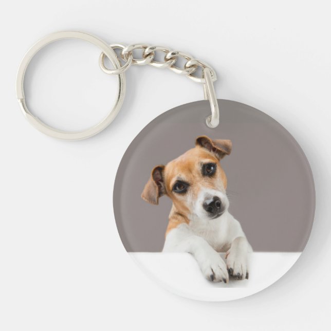 Jack Russell Puppy Sweet Adorable Baby Jack Key Ring (Front)