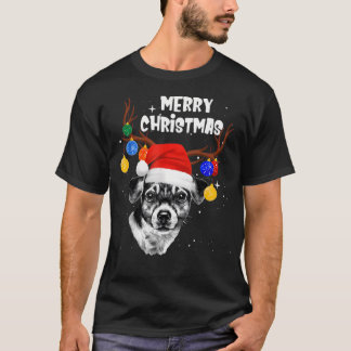 Jack Russell Reindeer Merry Christmas T-Shirt