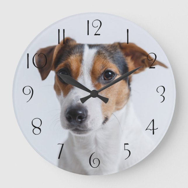 Jack russell terrer large clock (Front)