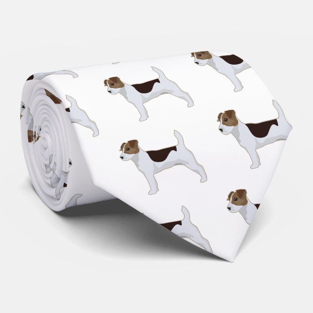 Jack Russell Terrier Basic Breed Illustration Tie (Rolled)