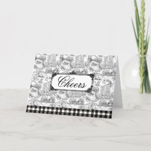 JACK RUSSELL Terrier Black Toile w/Customisation Thank You Card