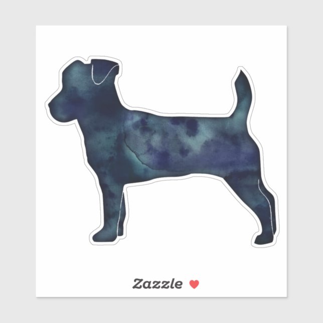 Jack Russell Terrier Black Watercolor Silhouette (Sheet)