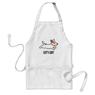 Jack Russell Terrier Cartoon Dog with Custom Text Standard Apron