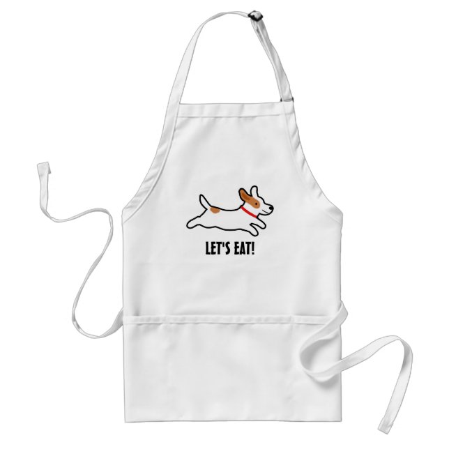 Jack Russell Terrier Cartoon Dog with Custom Text Standard Apron (Front)