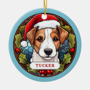 Jack Russell Terrier Ceramic Circle Ornament