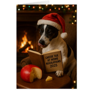 Jack Russell Terrier 'Cheese Tax' Christmas card