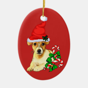 Jack Russell Terrier Christmas Ceramic Ornament