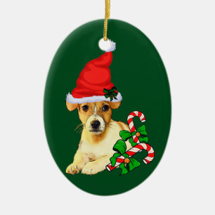 Jack Russell Terrier Christmas Ceramic Tree Decoration