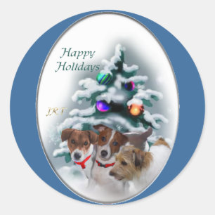 Jack Russell Terrier Christmas Gifts Classic Round Sticker