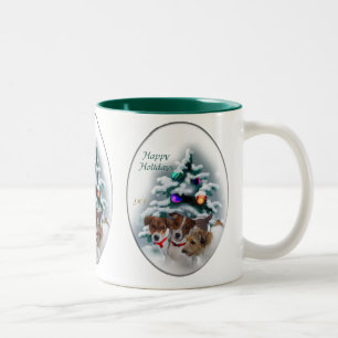 Jack Russell Terrier Christmas Gifts Two-Tone Coffee Mug