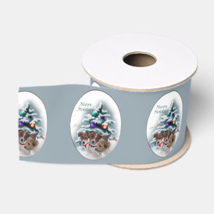 Jack Russell Terrier Christmas Grosgrain Ribbon