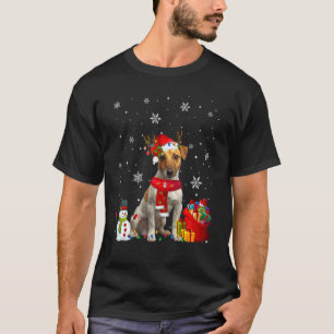 Jack Russell Terrier Christmas Tree Lights Dog Pup T-Shirt