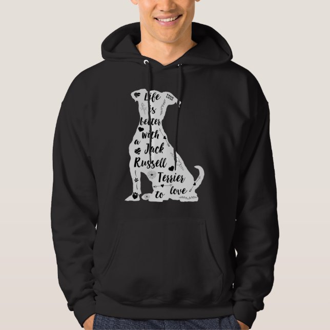 Jack Russell Terrier Design for Terrier Dog Lovers Hoodie (Front)