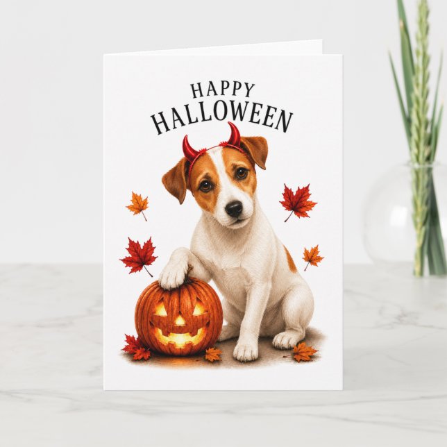 Jack Russell Terrier Devil Dog Card (Front)