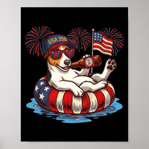 Jack Russell Terrier Dog 250th Aamerica Patriotic Poster