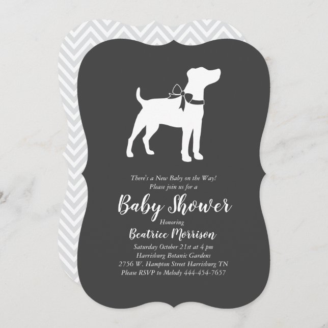 Jack Russell Terrier Dog Baby Shower Invitation (Front/Back)